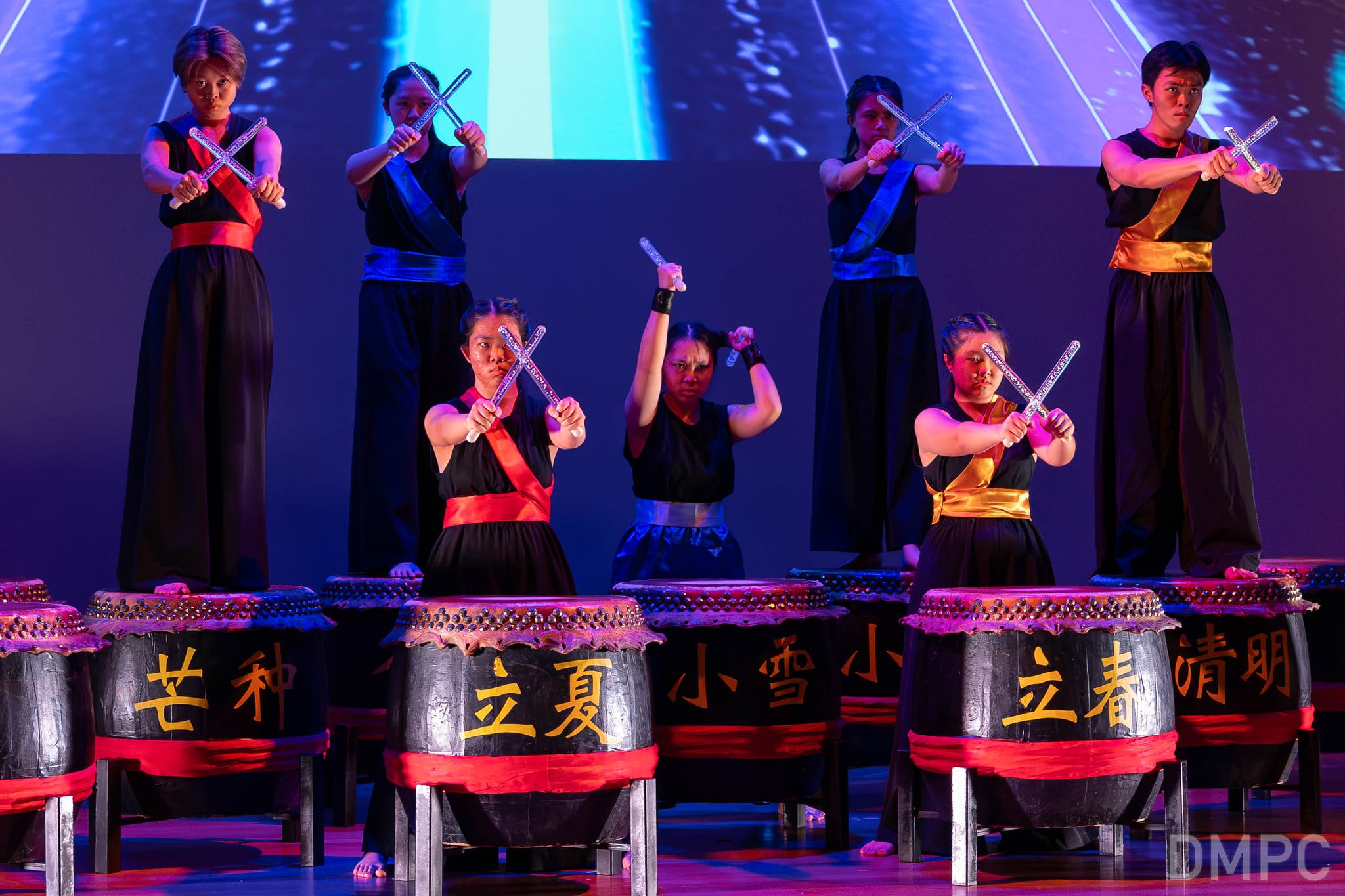 Image of Temasek Polytechnic Salvo Drums performing at a concert